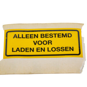 Sticker  alleen bestemd v.laden en lossen